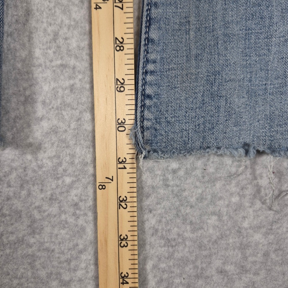 BKE Payton Flare Jeans Womens 28x31 Light Wash Distressed Mid Rise Raw Hem - Picture 9 of 11